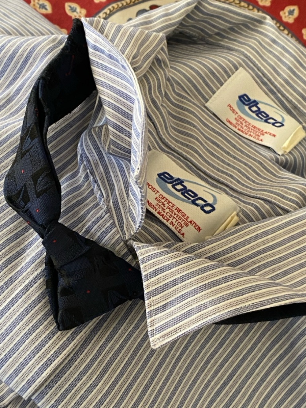 Y2K l Elbeco l Lot of 4 USPS Retail Clerk Striped Short Sleeve Shirts - Picture 16 of 16
